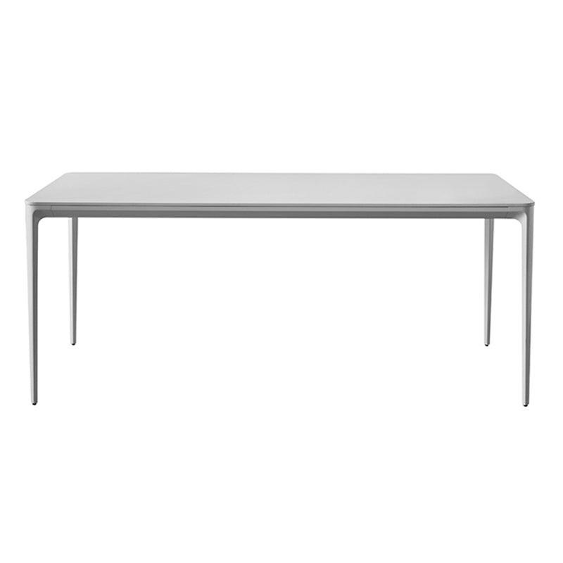 Modern Aluminium Dinette Set 1/2/7 Pieces Rectangle White Sintered Stone Dining Table Set