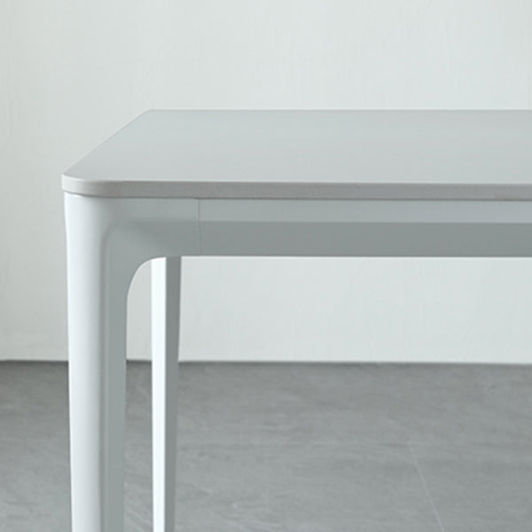 Modern Aluminium Dinette Set 1/2/7 Pieces Rectangle White Sintered Stone Dining Table Set