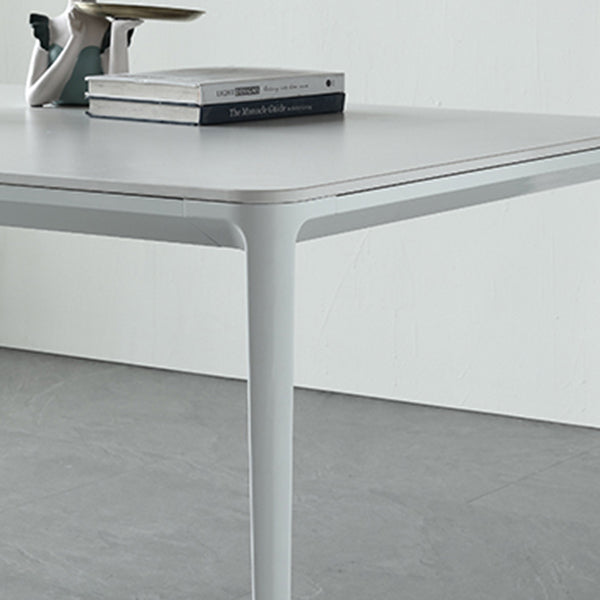 Modern Aluminium Dinette Set 1/2/7 Pieces Rectangle White Sintered Stone Dining Table Set