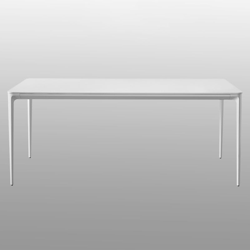 Modern Aluminium Dinette Set 1/2/7 Pieces Rectangle White Sintered Stone Dining Table Set