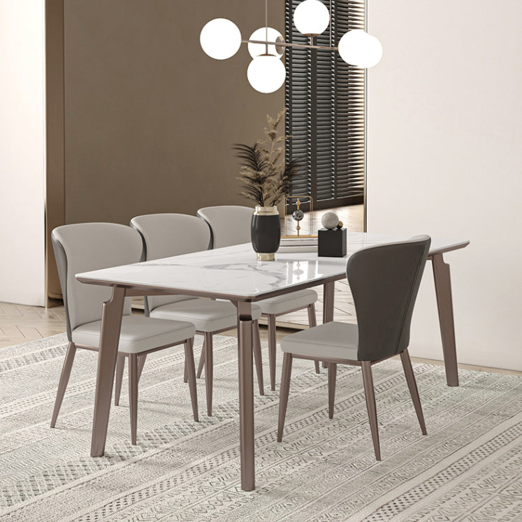 Esszimmer-Set aus gesintertem Stein im Designer-Stil, rechteckig, 1/2/4/5/7-teilig, Esszimmertisch-Set