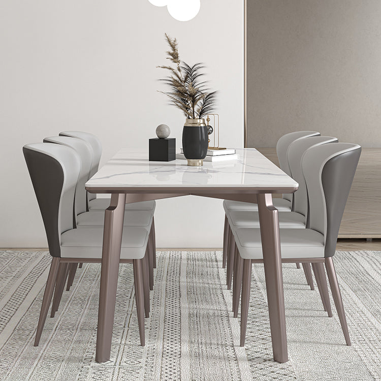 Esszimmer-Set aus gesintertem Stein im Designer-Stil, rechteckig, 1/2/4/5/7-teilig, Esszimmertisch-Set