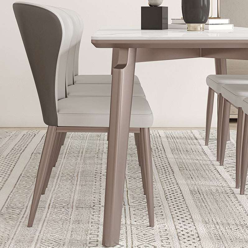 Esszimmer-Set aus gesintertem Stein im Designer-Stil, rechteckig, 1/2/4/5/7-teilig, Esszimmertisch-Set