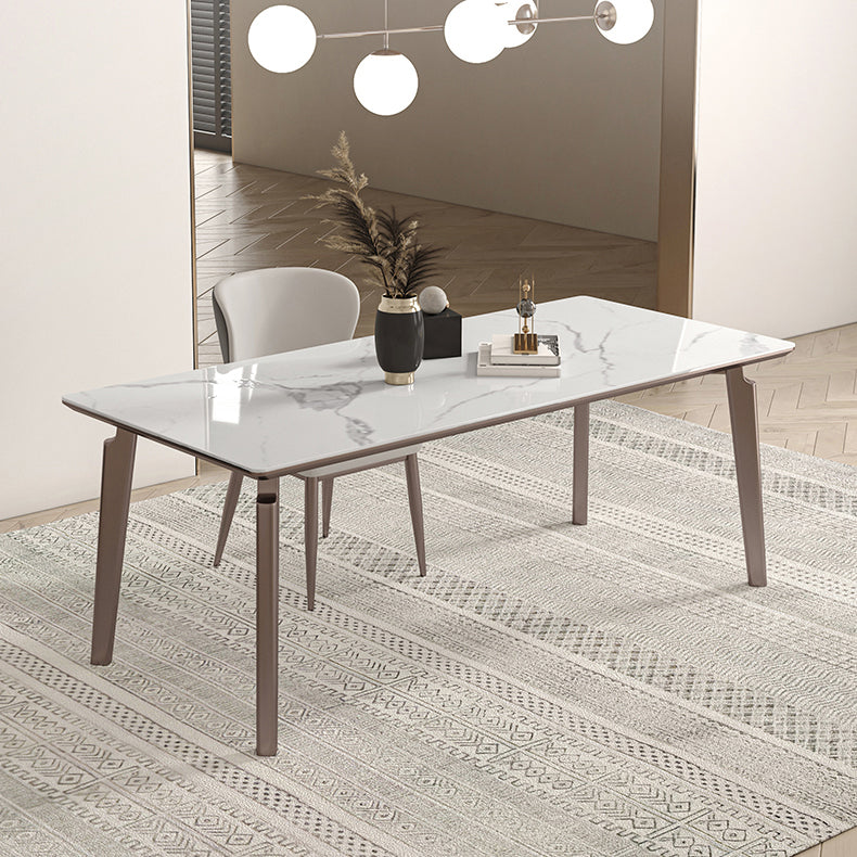 Esszimmer-Set aus gesintertem Stein im Designer-Stil, rechteckig, 1/2/4/5/7-teilig, Esszimmertisch-Set