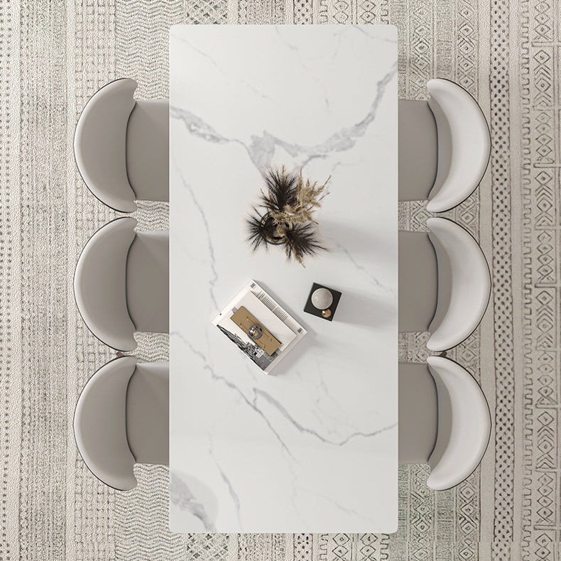 Esszimmer-Set aus gesintertem Stein im Designer-Stil, rechteckig, 1/2/4/5/7-teilig, Esszimmertisch-Set