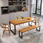 Rectangle Dining Table Contemporary Style Solid Wood Brown Dinner Table