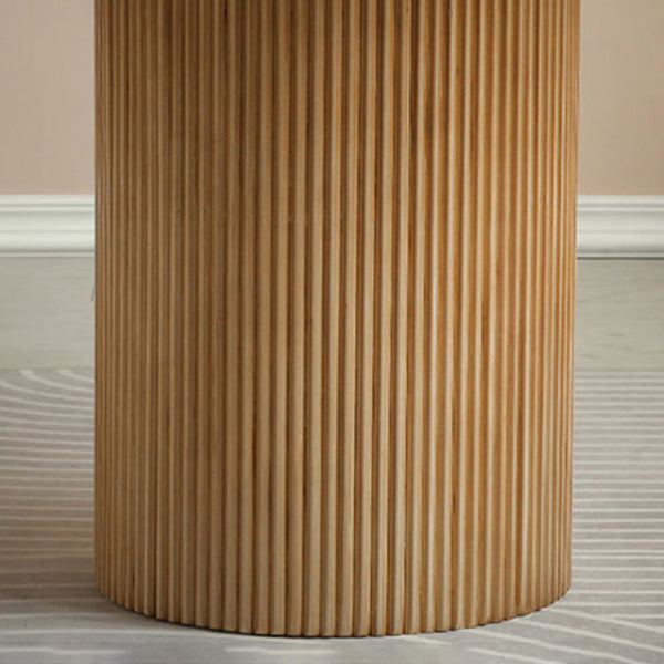 ラウンドダイニングテーブルコンテンポラリースタイルのソリッドウッドブラウンディナーテーブル