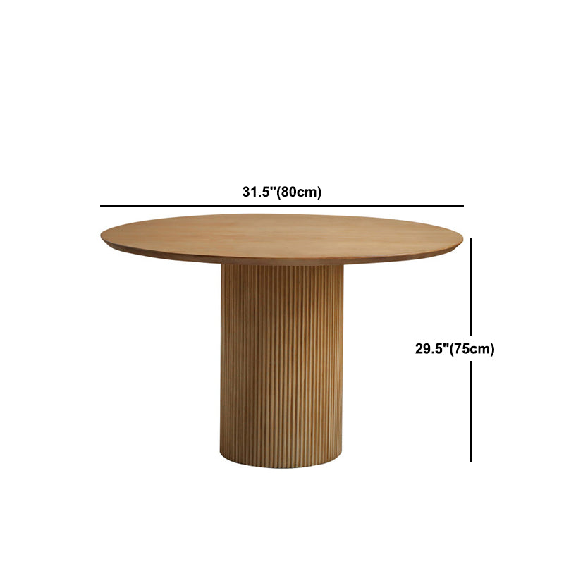 ラウンドダイニングテーブルコンテンポラリースタイルのソリッドウッドブラウンディナーテーブル