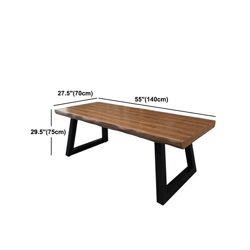 Industrial Rectangle Solid Wood Standard Height Double Pedestal Dining Table Clearhalo 'Dining Tables & Seating' 'Dining Tables' 'dining_table' 'furn' 'furn_dining_table' 'Furniture' 'Kitchen & Dining Furniture' 5207776