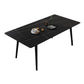 Modern Rectangle Dining Table Sintered Stone 4 Legs Table for Dining Room Black Gold Without Chairs Clearhalo 'Dining Tables & Seating' 'Dining Tables' 'dining_table' 'furn' 'furn_dining_table' 'Furniture' 'Kitchen & Dining Furniture' 5207815