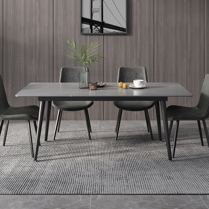 Modern Rectangle Dining Table Sintered Stone 4 Legs Table for Dining Room Clearhalo 'Dining Tables & Seating' 'Dining Tables' 'dining_table' 'furn' 'furn_dining_table' 'Furniture' 'Kitchen & Dining Furniture' 5207821