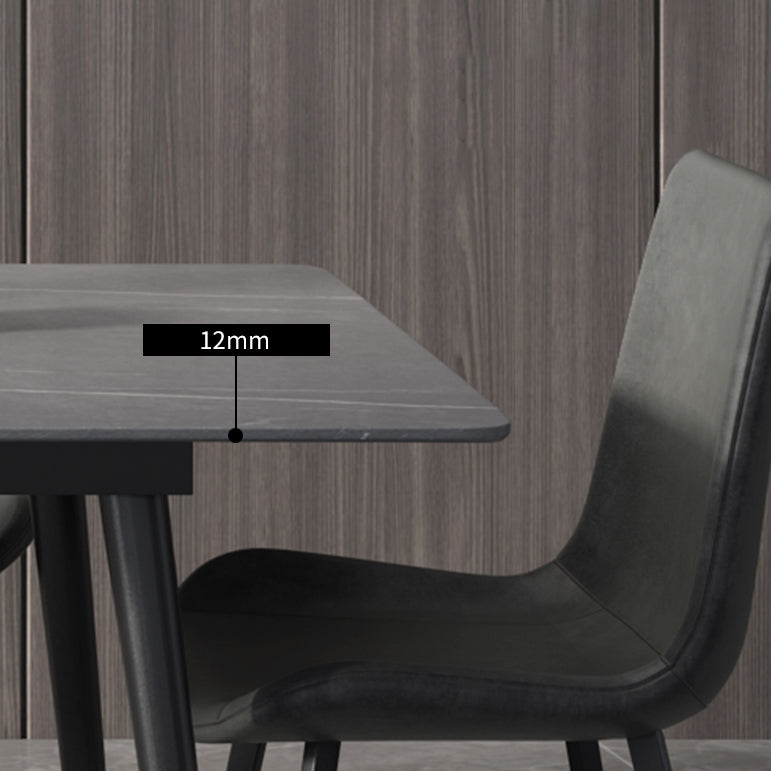 Modern Rectangle Dining Table Sintered Stone 4 Legs Table for Dining Room Clearhalo 'Dining Tables & Seating' 'Dining Tables' 'dining_table' 'furn' 'furn_dining_table' 'Furniture' 'Kitchen & Dining Furniture' 5207824