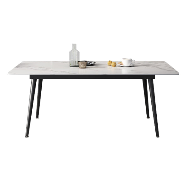 Modern Rectangle Dining Table Sintered Stone 4 Legs Table for Dining Room Clearhalo 'Dining Tables & Seating' 'Dining Tables' 'dining_table' 'furn' 'furn_dining_table' 'Furniture' 'Kitchen & Dining Furniture' 5207825