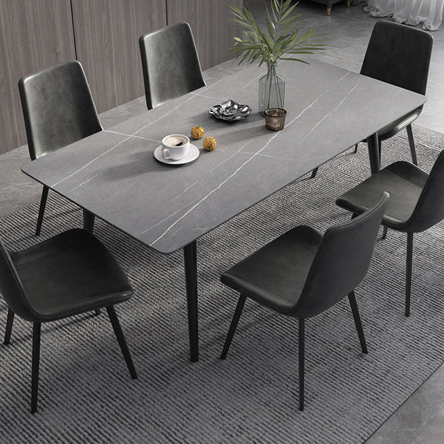 Modern Rectangle Dining Table Sintered Stone 4 Legs Table for Dining Room Clearhalo 'Dining Tables & Seating' 'Dining Tables' 'dining_table' 'furn' 'furn_dining_table' 'Furniture' 'Kitchen & Dining Furniture' 5207826