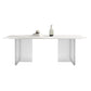 Mesa de comedor rectangular moderna Mesa base acrílica de piedra sinterizada blanca