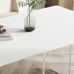 Mesa de comedor rectangular moderna Mesa base acrílica de piedra sinterizada blanca