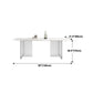 Mesa de comedor rectangular moderna Mesa base acrílica de piedra sinterizada blanca