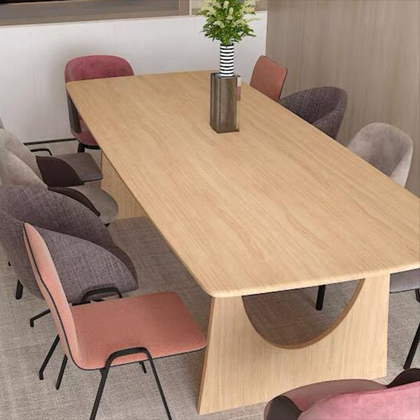 Rectangle Modern Dining Table Fixed Table with Solid Wood for Dining Room