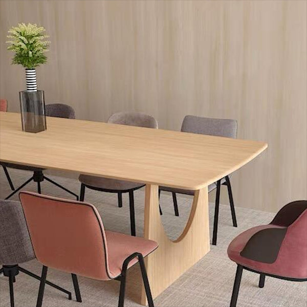 Rectangle Modern Dining Table Fixed Table with Solid Wood for Dining Room