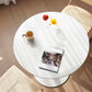 Round Shape Tulip Base Table Modern White Fixed Table with Sintered Stone