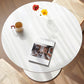 Round Shape Tulip Base Table Modern White Fixed Table with Sintered Stone