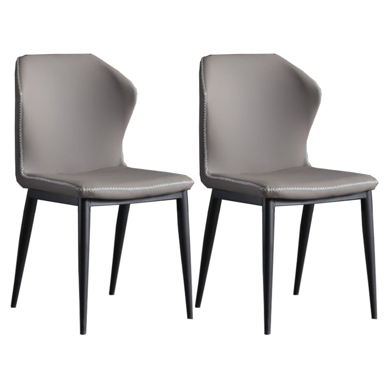 Silla lateral de ala sin ala sin cable de cena de cuero contemporáneo para uso de restaurantes