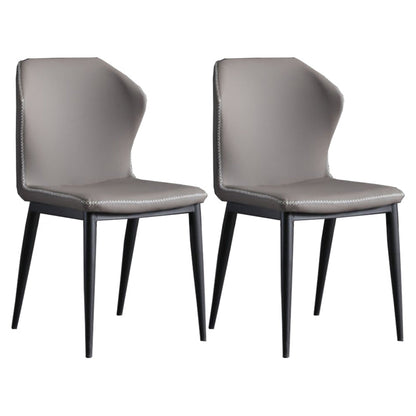 Silla lateral de ala sin ala sin cable de cena de cuero contemporáneo para uso de restaurantes