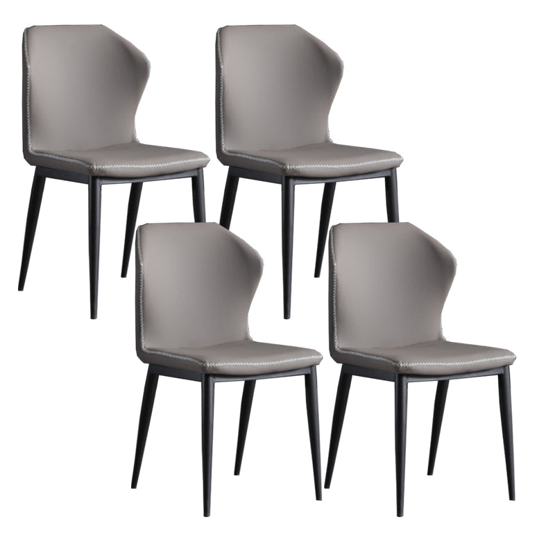 Silla lateral de ala sin ala sin cable de cena de cuero contemporáneo para uso de restaurantes