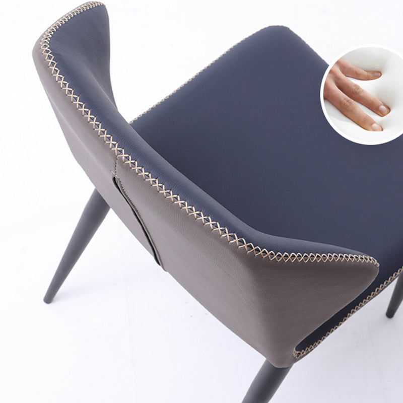 Silla lateral de ala sin ala sin cable de cena de cuero contemporáneo para uso de restaurantes