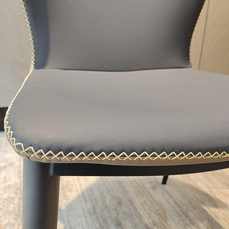 Silla lateral de ala sin ala sin cable de cena de cuero contemporáneo para uso de restaurantes