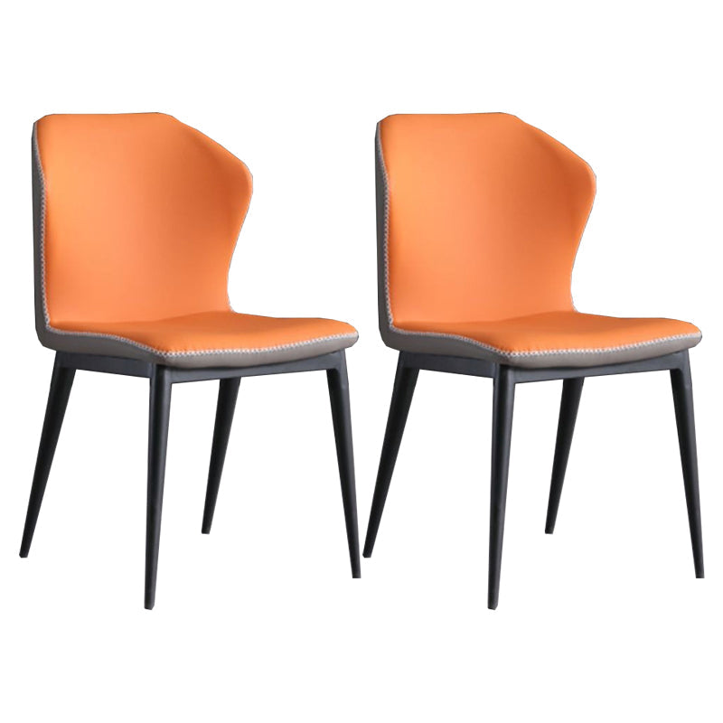 Silla lateral de ala sin ala sin cable de cena de cuero contemporáneo para uso de restaurantes