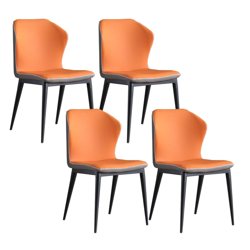 Silla lateral de ala sin ala sin cable de cena de cuero contemporáneo para uso de restaurantes