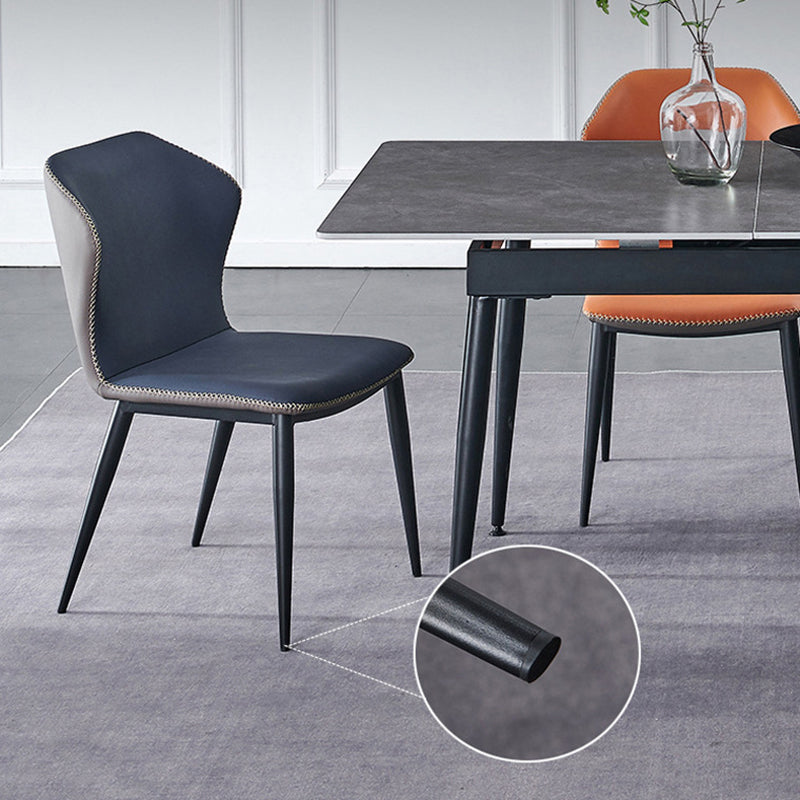 Silla lateral de ala sin ala sin cable de cena de cuero contemporáneo para uso de restaurantes