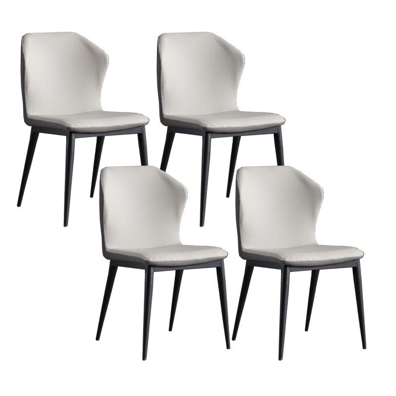 Silla lateral de ala sin ala sin cable de cena de cuero contemporáneo para uso de restaurantes