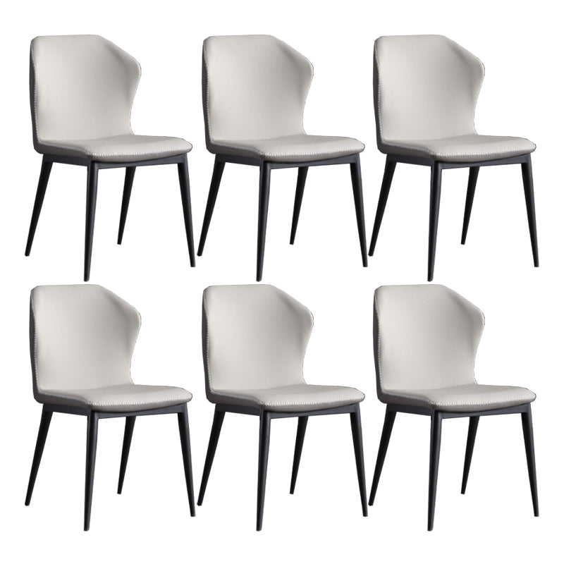 Silla lateral de ala sin ala sin cable de cena de cuero contemporáneo para uso de restaurantes