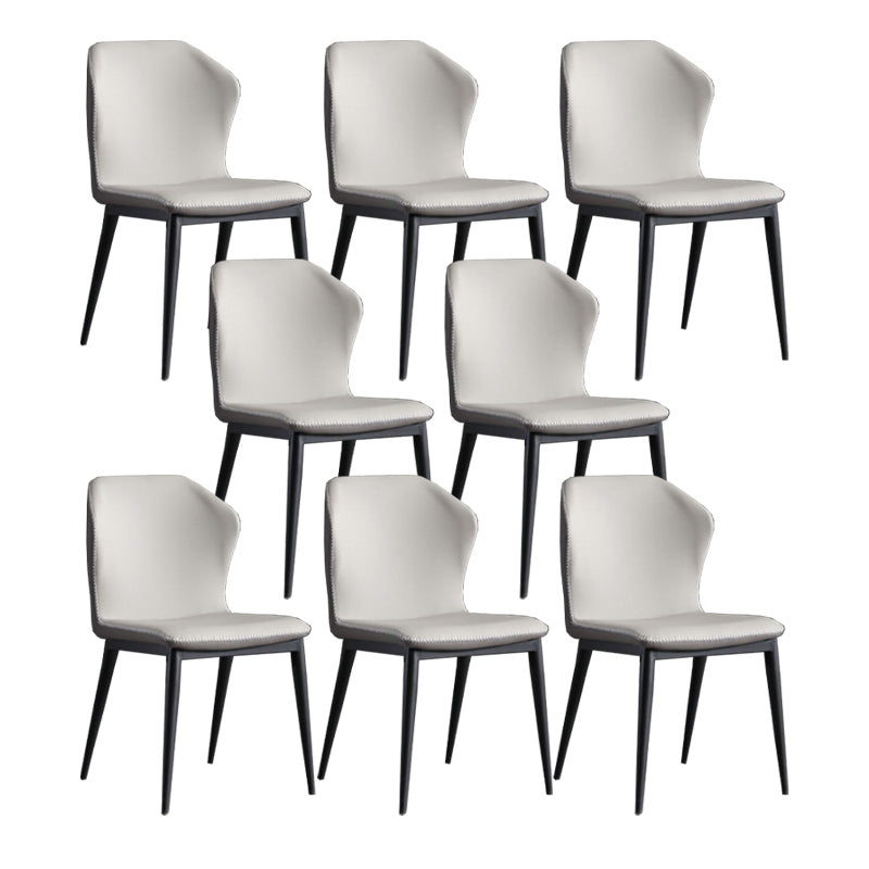 Silla lateral de ala sin ala sin cable de cena de cuero contemporáneo para uso de restaurantes