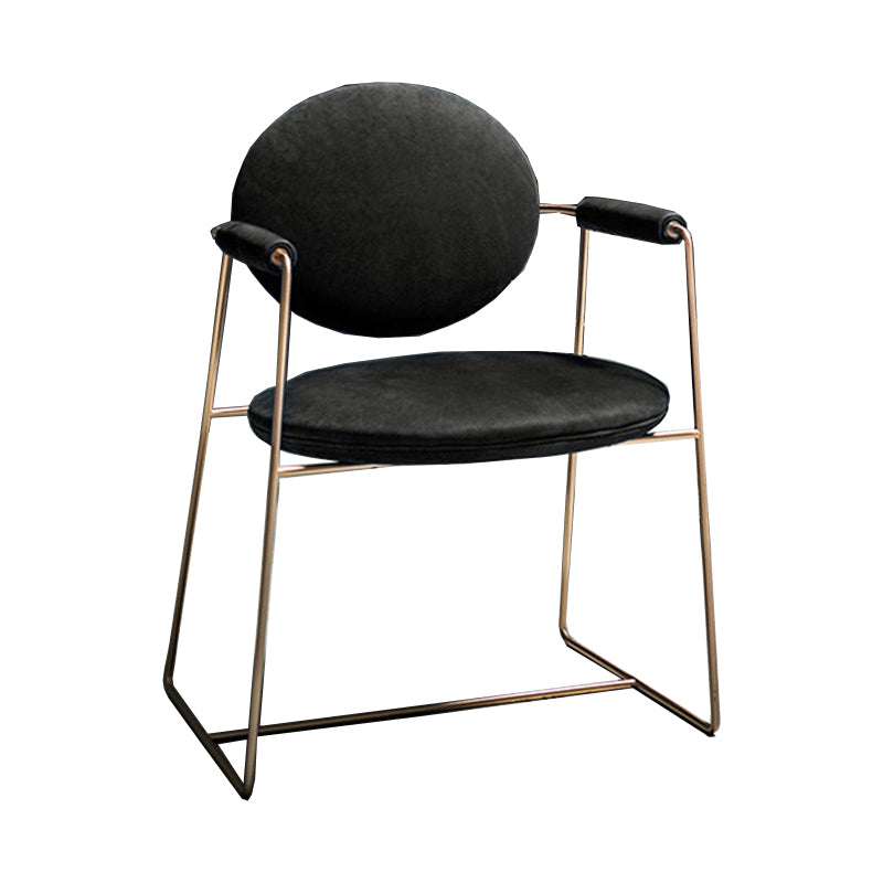 Sillas de comedor de Velvet Glam Velvet Silla de comedor de brazo de metal para uso en el hogar