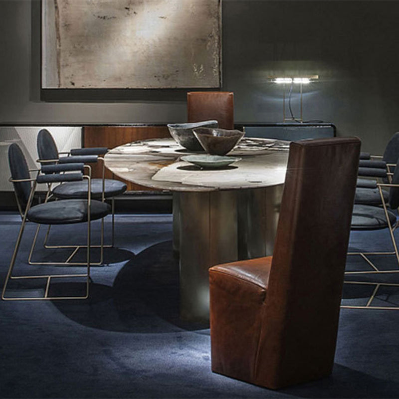 Sillas de comedor de Velvet Glam Velvet Silla de comedor de brazo de metal para uso en el hogar