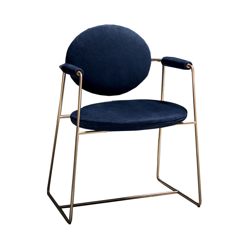 Sillas de comedor de Velvet Glam Velvet Silla de comedor de brazo de metal para uso en el hogar