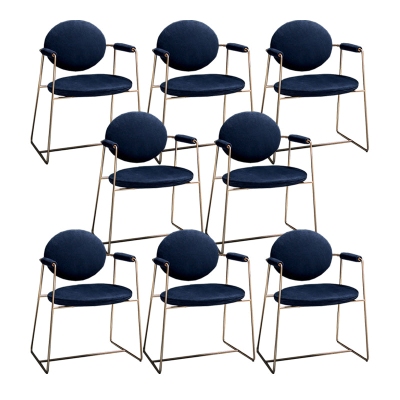 Sillas de comedor de Velvet Glam Velvet Silla de comedor de brazo de metal para uso en el hogar