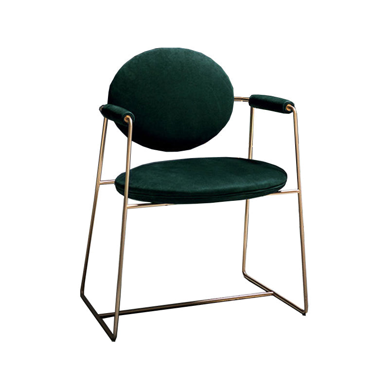 Sillas de comedor de Velvet Glam Velvet Silla de comedor de brazo de metal para uso en el hogar