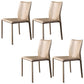 Minimalist Style Leather Dining Chairs for Home Armless Solid Back Chair