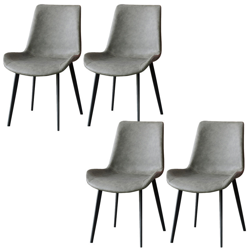 Sillas de comedor de cuero industrial sólidos laterales laterales para la cocina