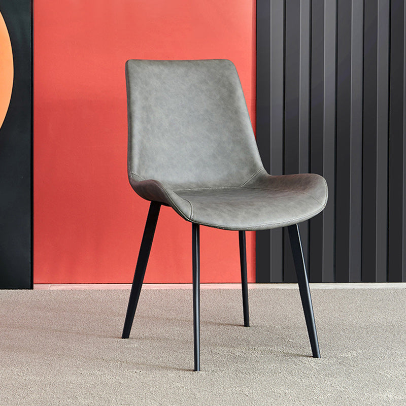 Sillas de comedor de cuero industrial sólidos laterales laterales para la cocina