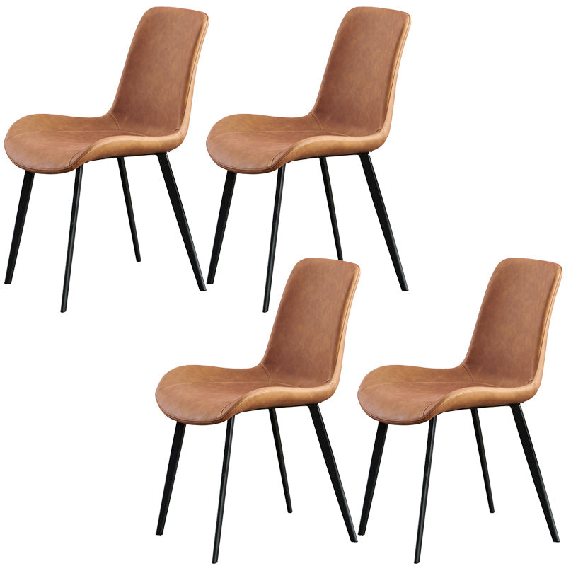 Sillas de comedor de cuero industrial sólidos laterales laterales para la cocina