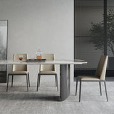 Sedie da pranzo in pelle contemporanea sedie da pranzo in metallo per uso domestico