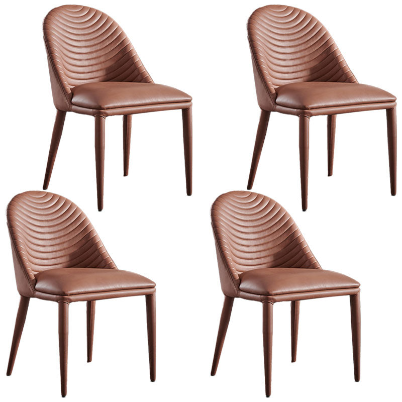 Sillas de comedor de cuero de faux contemporáneos silla de comedor de metal para uso en el hogar