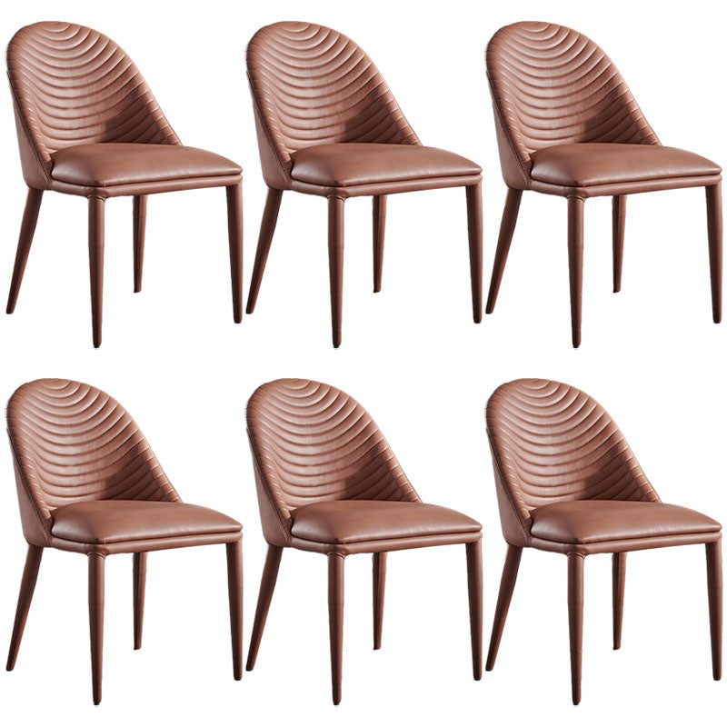 Sillas de comedor de cuero de faux contemporáneos silla de comedor de metal para uso en el hogar