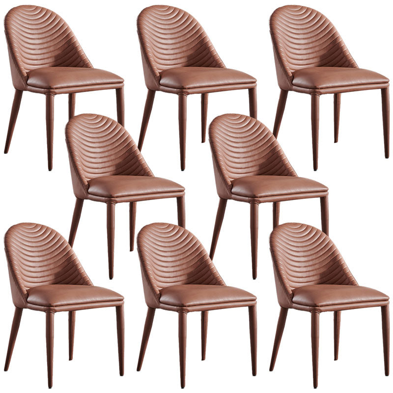 Sillas de comedor de cuero de faux contemporáneos silla de comedor de metal para uso en el hogar