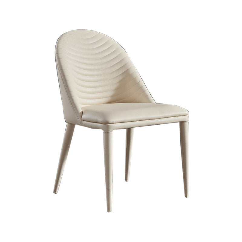 Sillas de comedor de cuero de faux contemporáneos silla de comedor de metal para uso en el hogar